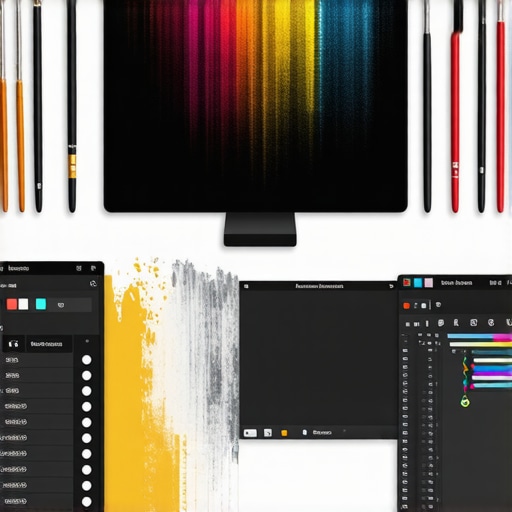 Expert-level digital art tools and workspace Digital artist's workspace with advanced tools, layers, masks, and custom brushes