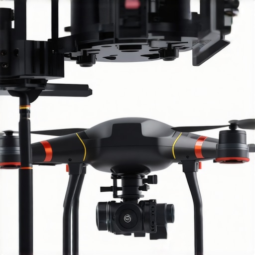 Close-up of advanced drone components, aerodynamics simulations, and sensor systems in a high-tech lab