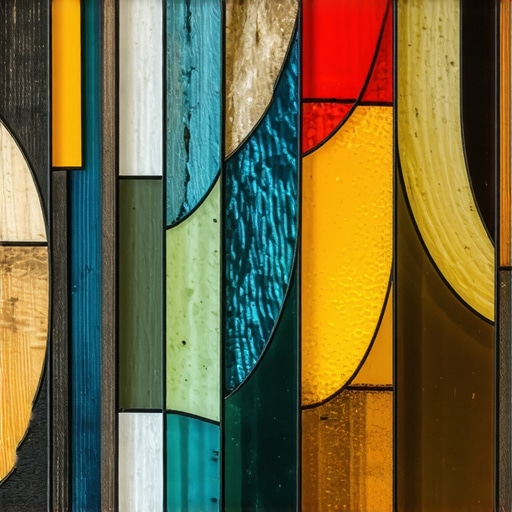 Complex art piece made from recycled metal, glass, and wood demonstrating advanced upcycling techniques