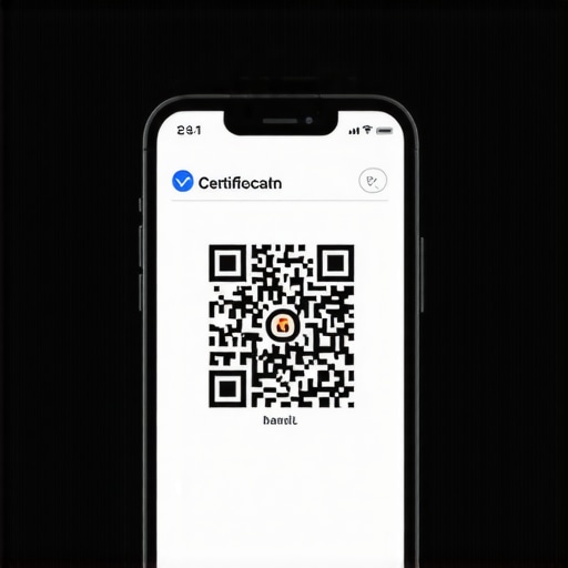 Sample of secure blockchain digital certificate with QR code