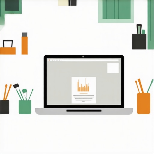 Kreativni radni prostor za personalizaciju kataloga Ilustracija kreativnog radnog prostora sa alatima za dizajn i personalizaciju