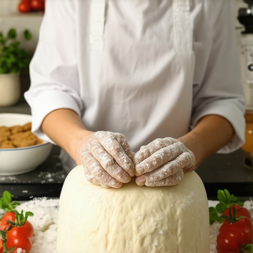 Kvalitetni sastojci za pogačice - profesionalni pekarski savet Radni sto sa brašnom, mlekom, začinima i pripremom za pravljenje pogačica