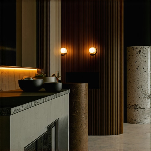 Stylish winter home interior with eco-friendly decorations and warm lighting