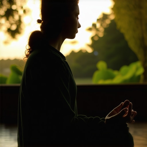 Osoba meditira i vizualizuje uspeh u mirnom prirodnom okruženju