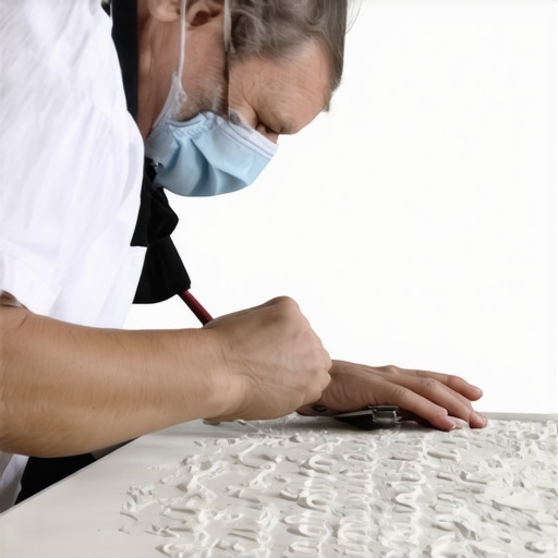 Protective layer application in art preservation Expert applying protective coating