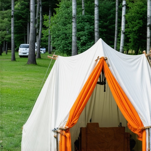 Recycled materials camping tent Eco-friendly camping tent made from recycled materials in outdoor setting