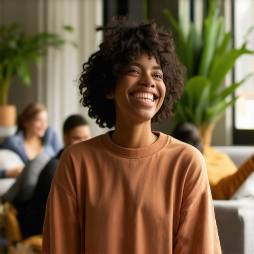 Osobe smeju se i uživaju u kreativnim aktivnostima kod kuće, simbol radosti i opuštanja