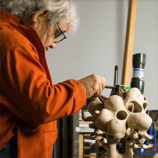 Umetnik oblikuje reciklažne materijale u umetničko delo u kreativnom studiju