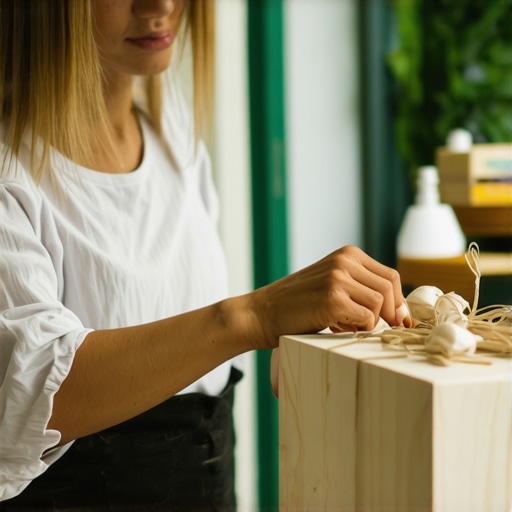 Artist creating handmade gift in studio, showcasing craftsmanship