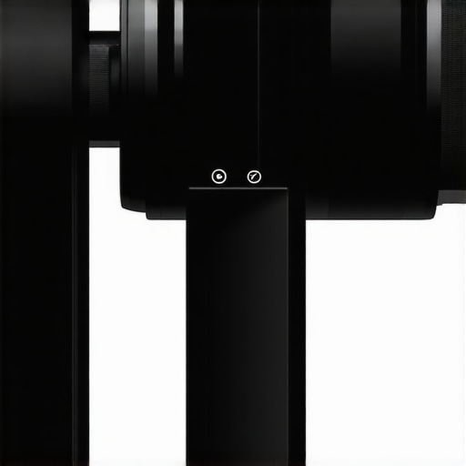 Futuristic digital camera with AI features in a modern studio