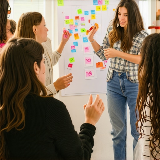 People engaging in a creative challenge workshop