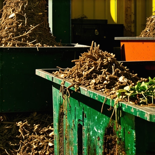 Composting Facility in Action Composting process with organic waste and natural environment