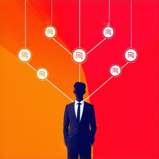 Digital Influence Network Illustration of digital network affecting business success