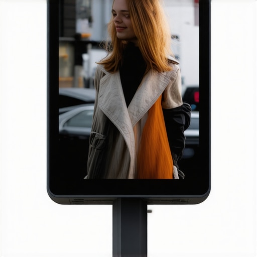 Dynamic Digital Billboard in City Urban digital billboard showcasing vibrant advertising content