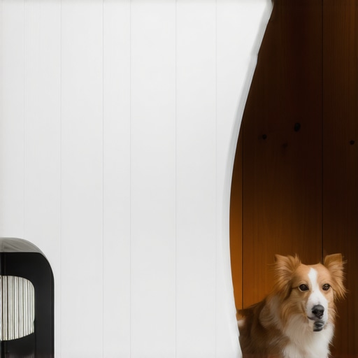 Modern eco-friendly dog house made from recycled materials in outdoor setting