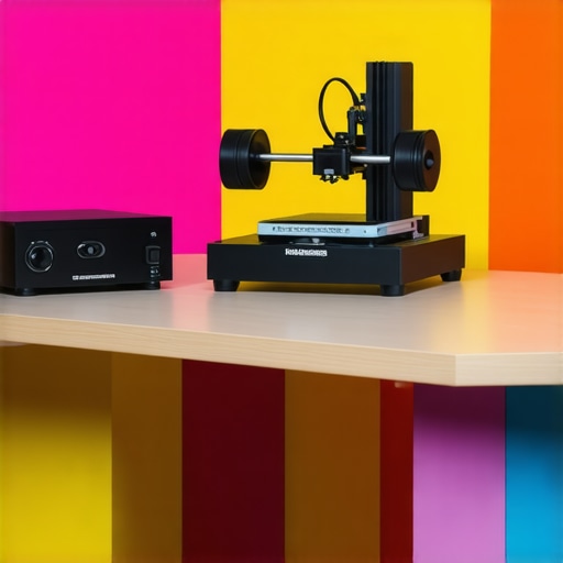 Future of DIY Crafting A modern workshop featuring 3D printers, eco-friendly materials and creative tools, representing the future of DIY