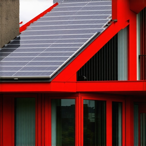 Future of DIY and Sustainable Living A modern eco-friendly workshop with solar panels, recycled materials, and advanced technology for home projects