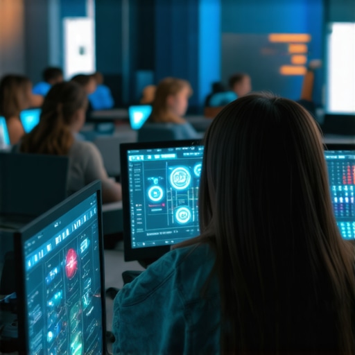 Future of Education: DIY and AI Integration Students using AI and DIY tools in a modern classroom setting