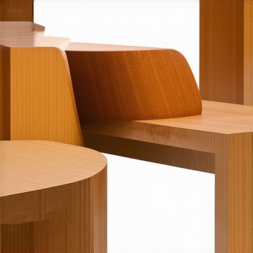 Future of Recycled Furniture Innovation Conceptual image of innovative recycled furniture with technological enhancements