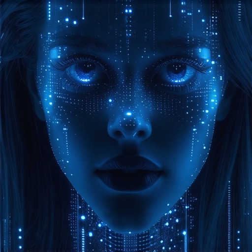 Concept art of future digital identity with AI and blockchain features