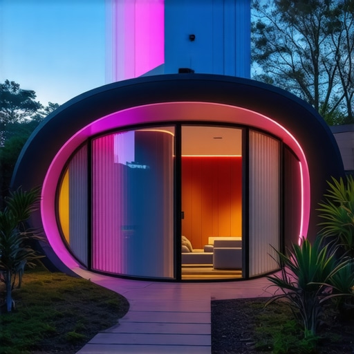 Futuristic Smart Home of 2025 A modern, high-tech smart home with AI and green features representing future trends