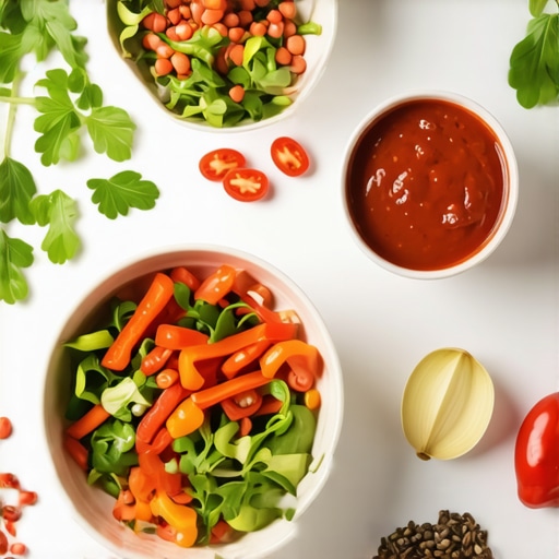 Healthy Quick Meal A colorful plate of healthy quick meal with fresh vegetables and grains