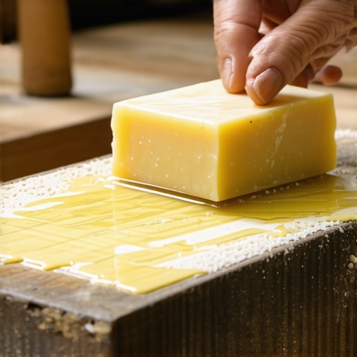Craftsman making soap with olive oil and natural ingredients