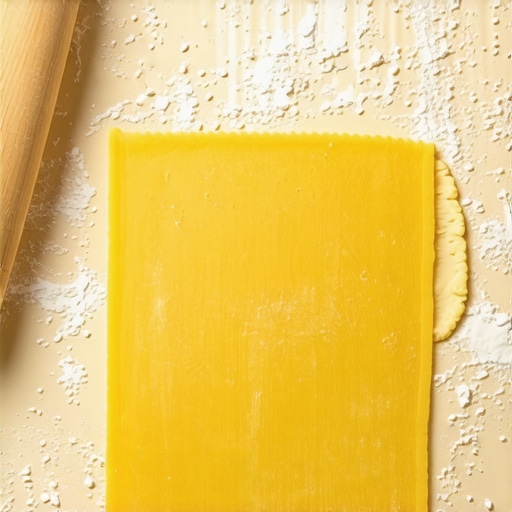 Homemade pasta preparation process Person rolling dough for homemade pasta with traditional tools