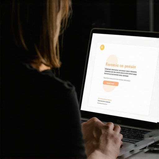 Minimalist home workspace with design software Person using a laptop for graphic design in a simple home setup