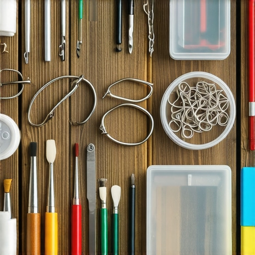 Tools and materials for making jewelry Handmade jewelry tools and materials on a table
