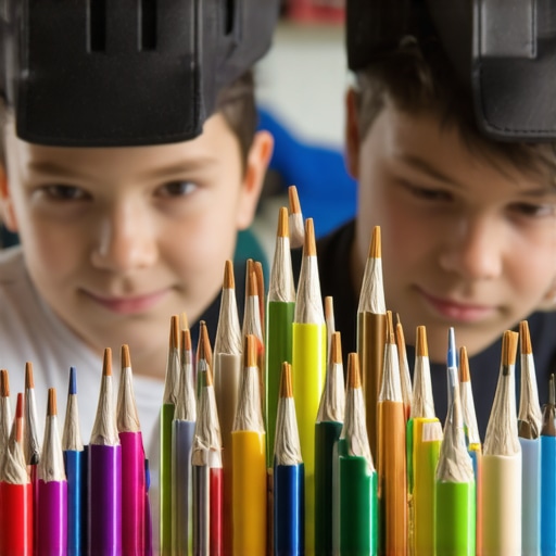 Young Engineers Creating Eco Gadgets Young engineers working on recycled gadgets in a workshop