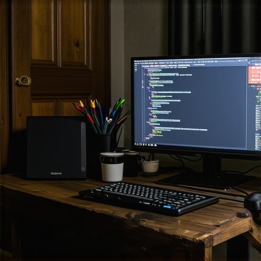 Autentična online radna stanica od recikliranih materijala DIY radni sto od starih vrata sa laptopom i opremom za rad od kuće