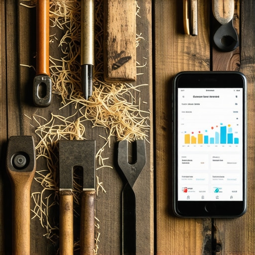 Majstorski sto sa alatom i marketing planom na telefonu