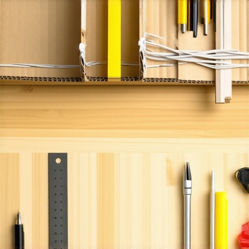 Ručno pravljeni držač za kablove od recikliranog kartona na radnom stolu