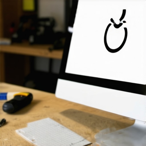 Vektorski dizajn logotipa na ekranu pored alata u radionici