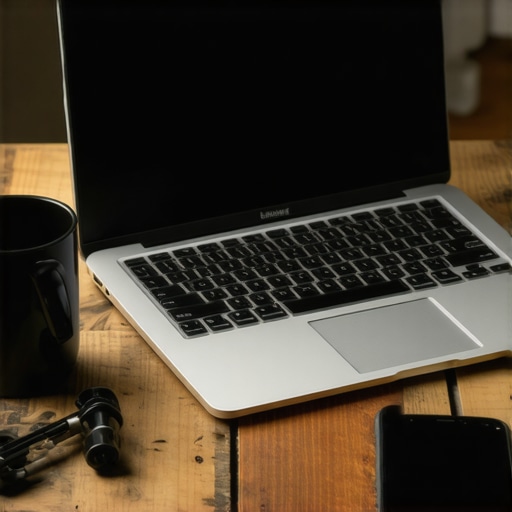 Stari laptop i alat na drvenom stolu kao simbol digitalnog zanata