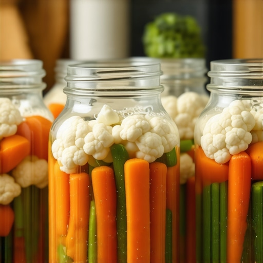 Domaće fermentisano povrće u teglama Tegle sa fermentisanim povrćem u kuhinji