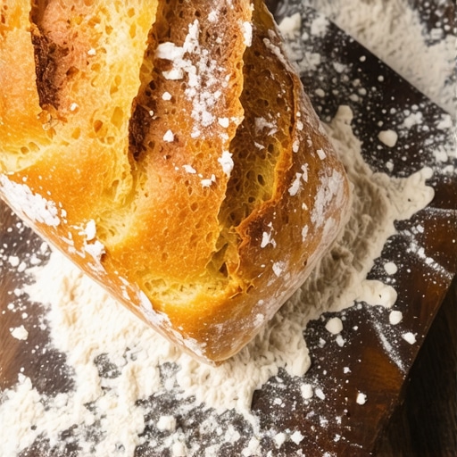 Sveže pečen domaći hleb bez glutena na drvenoj podlozi