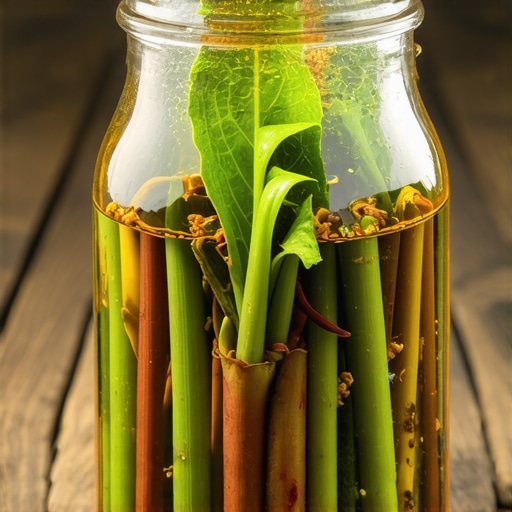 Domaći melem od gaveza u pripremi Staklena tegla sa korenom gaveza i uljem na drvenom stolu