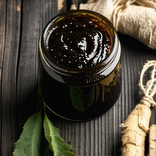 Gusti melem od gaveza u tegli na drvenom stolu