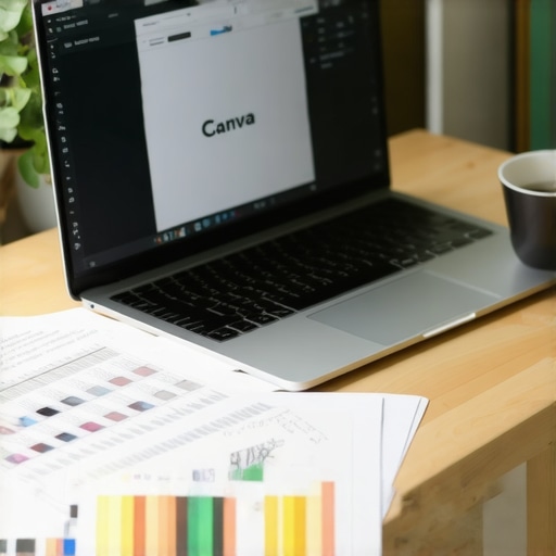 Canva radna površina sa lenjirima i slojevima za dizajn logotipa