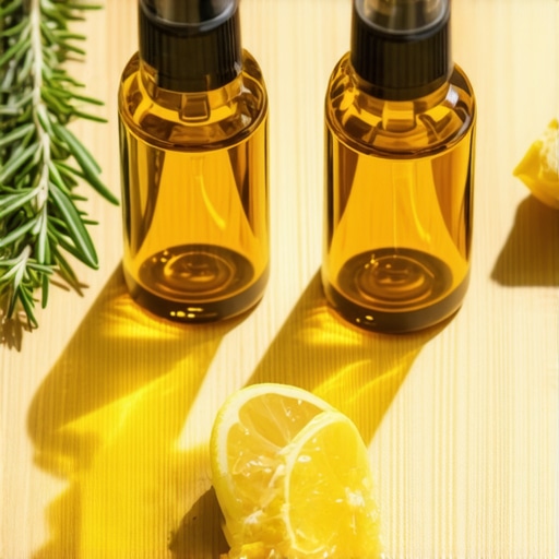 Domaći prirodni osveživač vazduha u staklenim bočicama na drvenom stolu