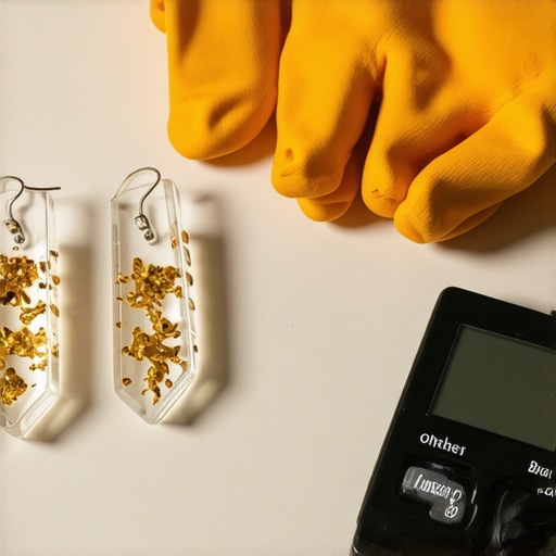 Profesionalni pribor za izradu nakita od smole Epoksidna smola naušnice i digitalna vaga na radnom stolu