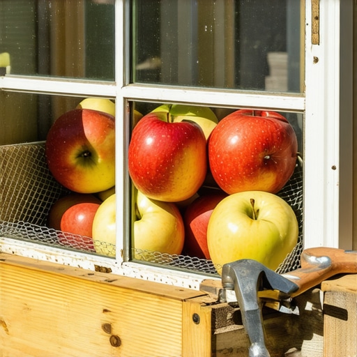 Domaća solarna sušara za voće od recikliranog drveta i stakla u bašti