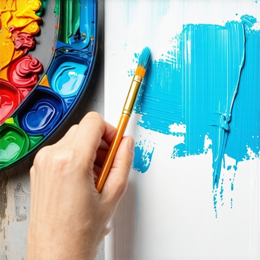 Slikanje akrilnim bojama na platnu Detaljan prikaz nanošenja akrilne boje na platno tokom prve lekcije slikanja.