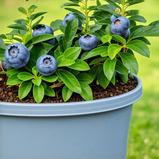 Uzgoj borovnica u saksiji uz upotrebu borovih iglica i mulča