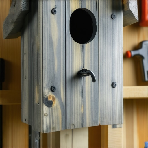 Ručno rađena kućica za ptice od starih dasaka u radionici