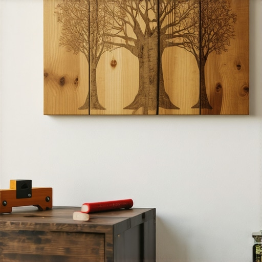 Izrada porodičnog stabla od drvenih ramova na zidu dnevne sobe