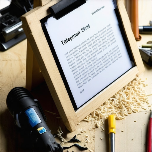 Uradi sam teleprompter napravljen od stakla i drveta u radionici sa alatom.