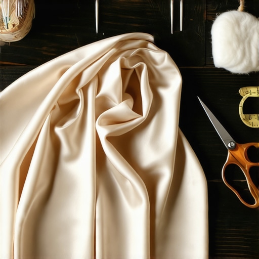 DIY izrada maske za spavanje od svile Svilena marama na radnom stolu spremna za sivenje maske za spavanje